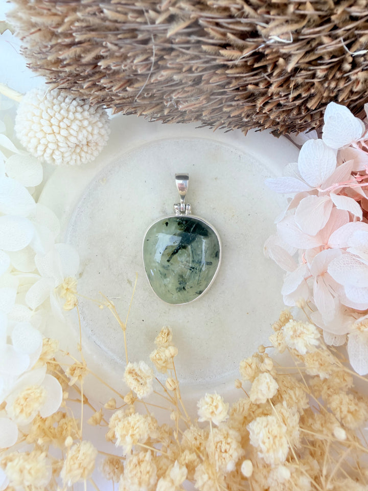 Prehnite Silver Pendant