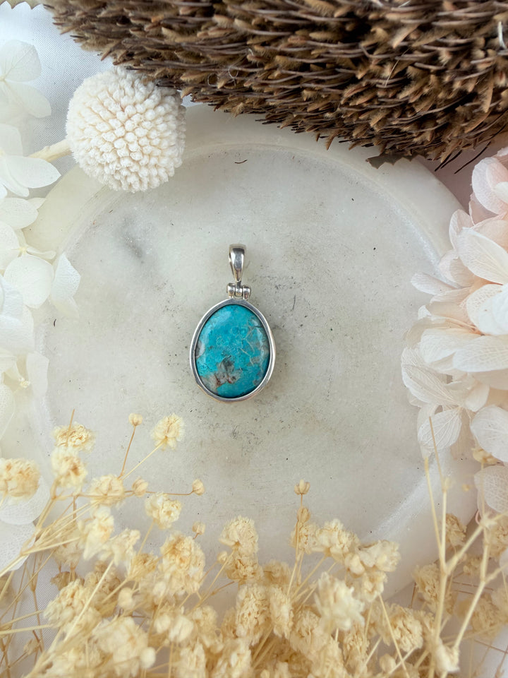 Chrysocolla Silver Pendant