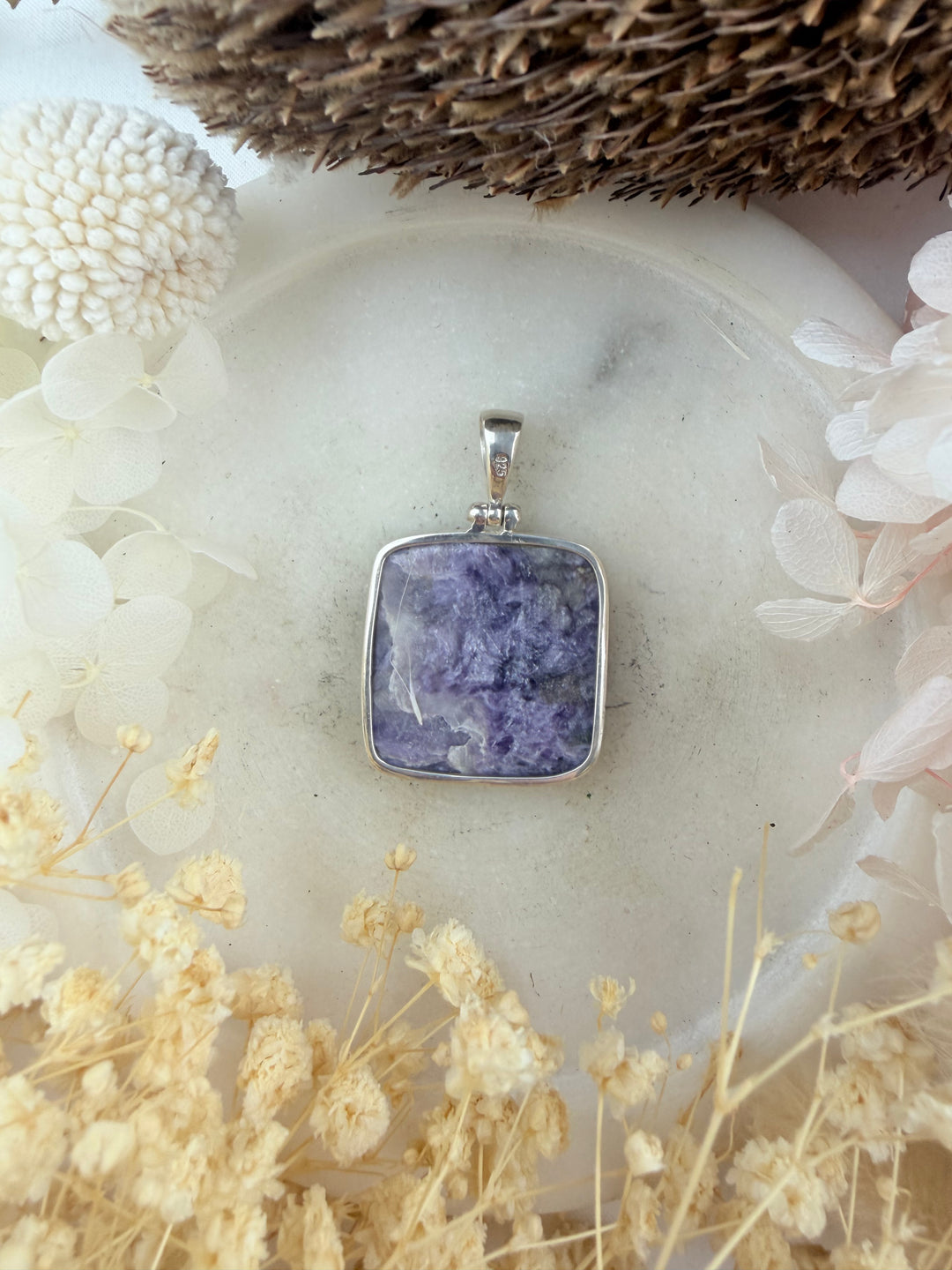 Charoite Silver Pendant