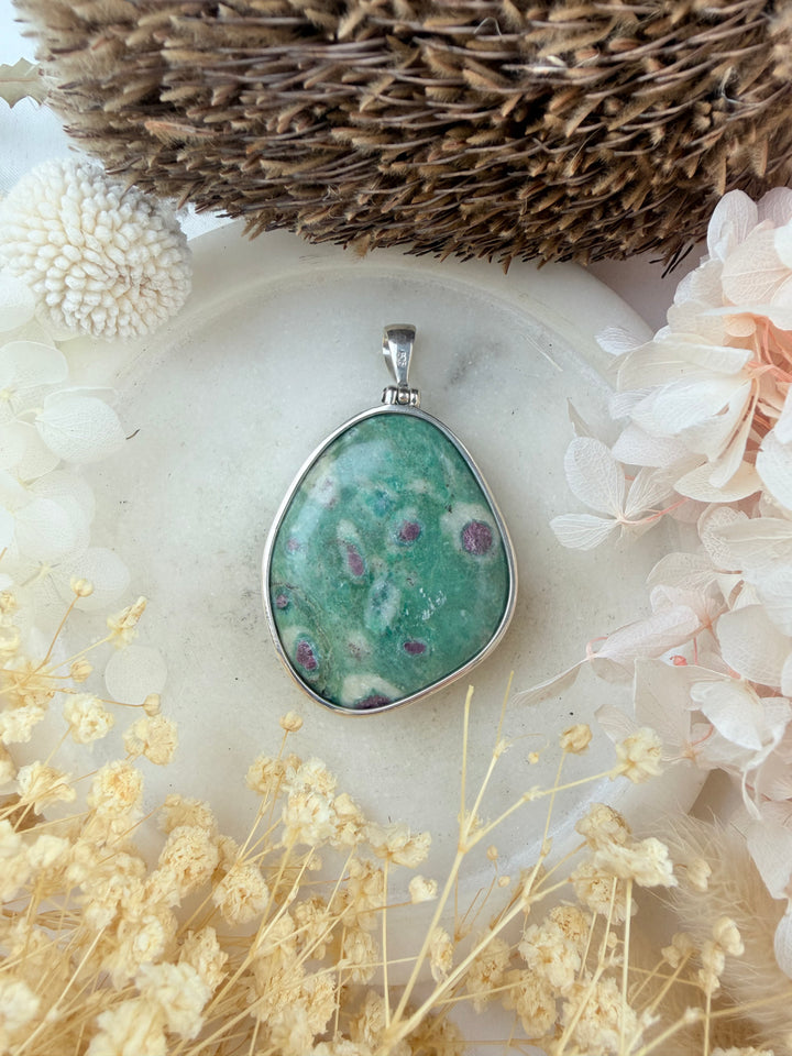 Ruby Fuchsite Silver Pendant