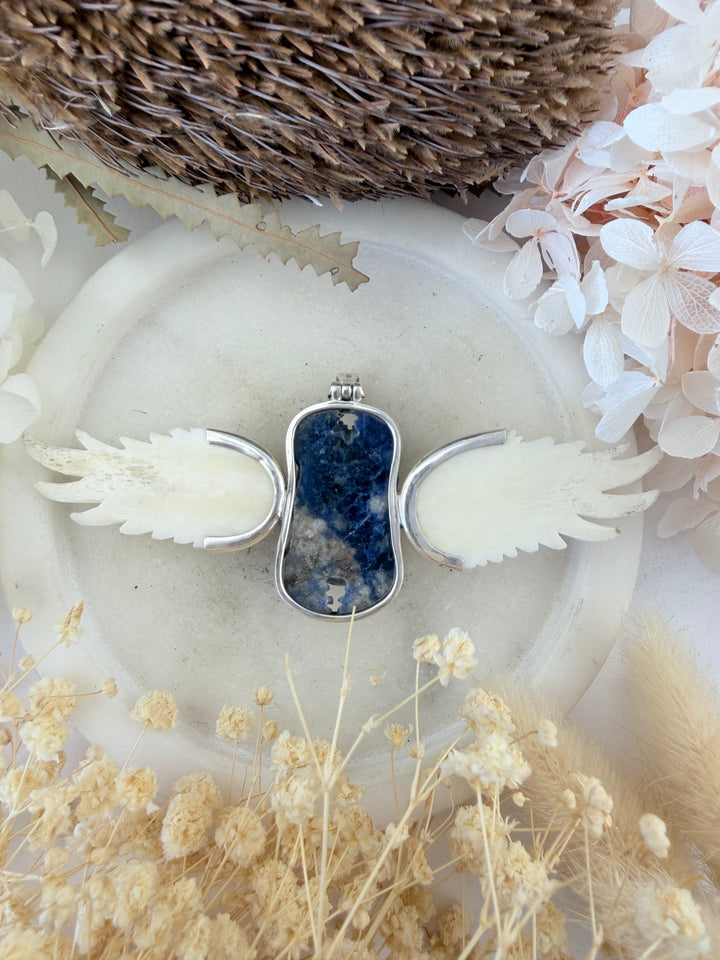Sodalite Scarab Anahata Pendant