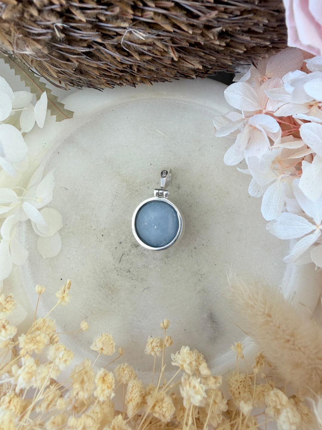 Angelite Silver Pendant