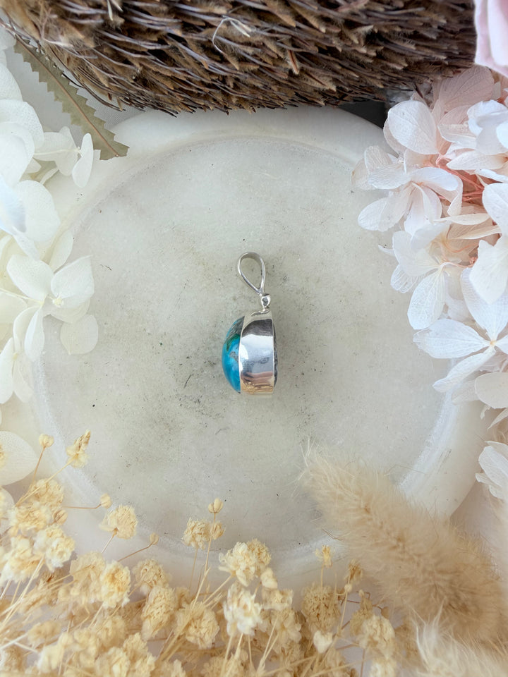 Chrysocolla Silver Pendant