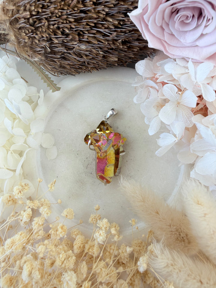 Sunset Aura Silver Pendant