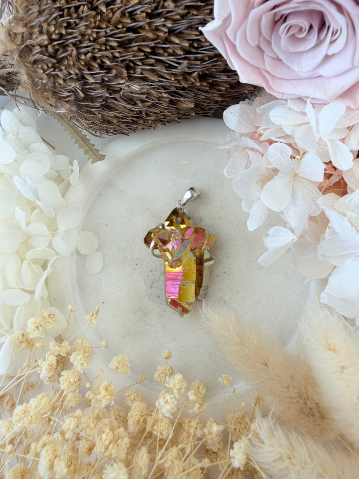 Sunset Aura Silver Pendant