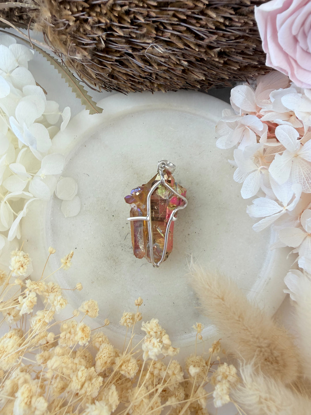 Sunset Aura Silver Pendant