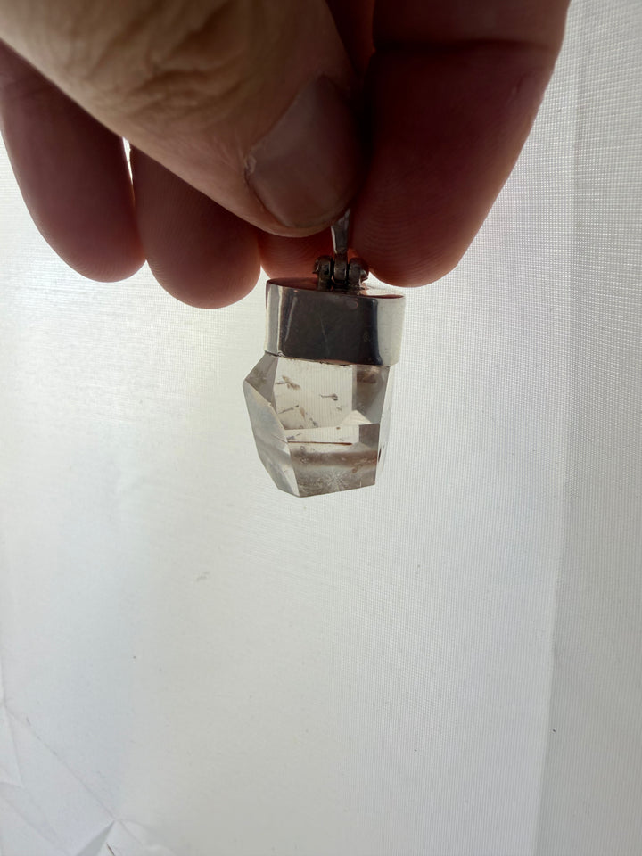 Amphibole Quartz Silver Pendant