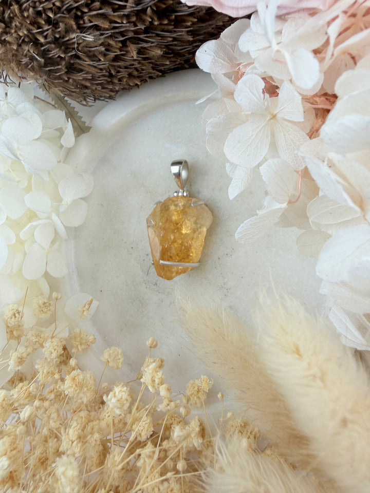 Citrine Silver Pendant