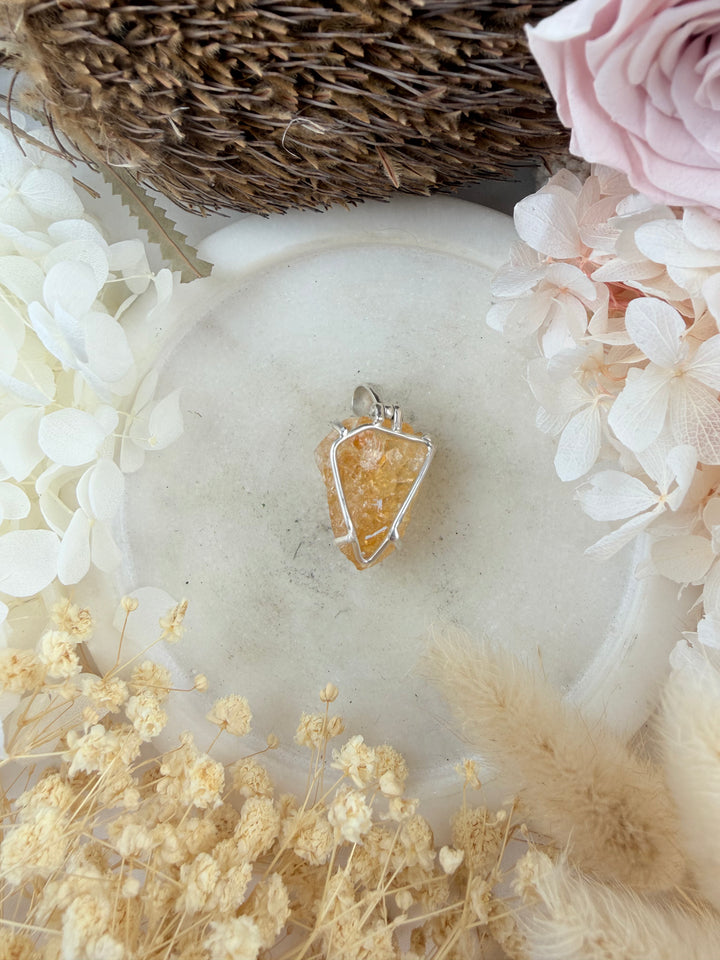 Citrine Silver Pendant