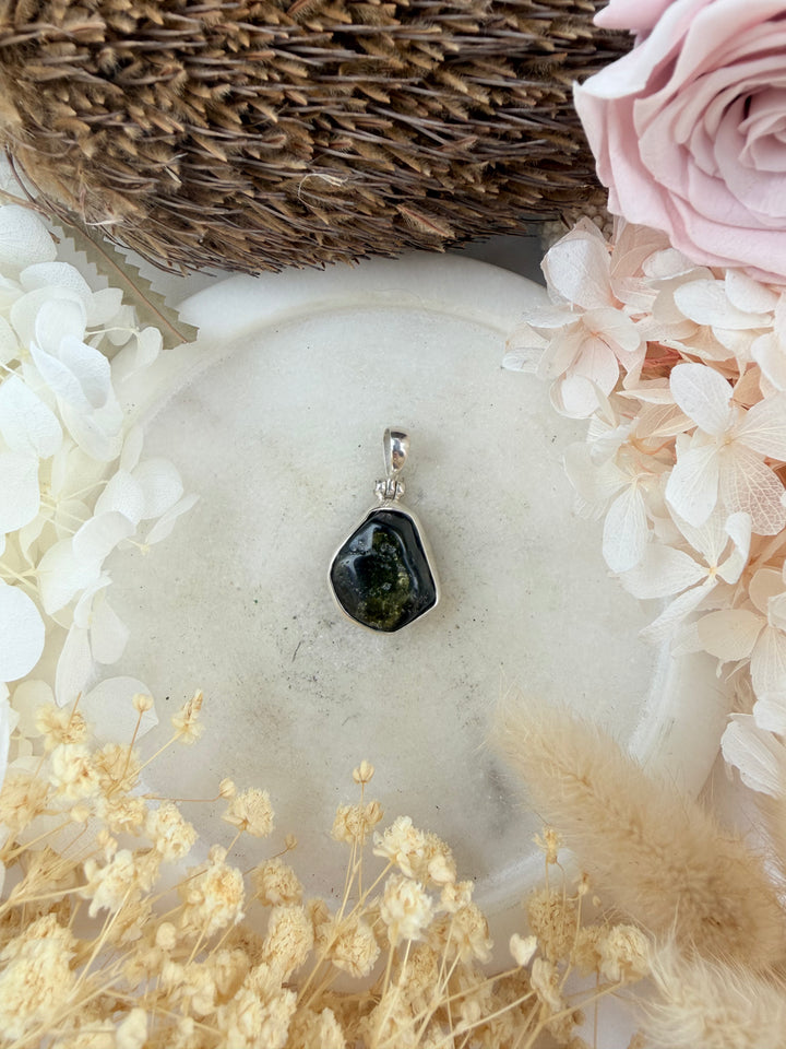 Watermelon Tourmaline Silver Pendant