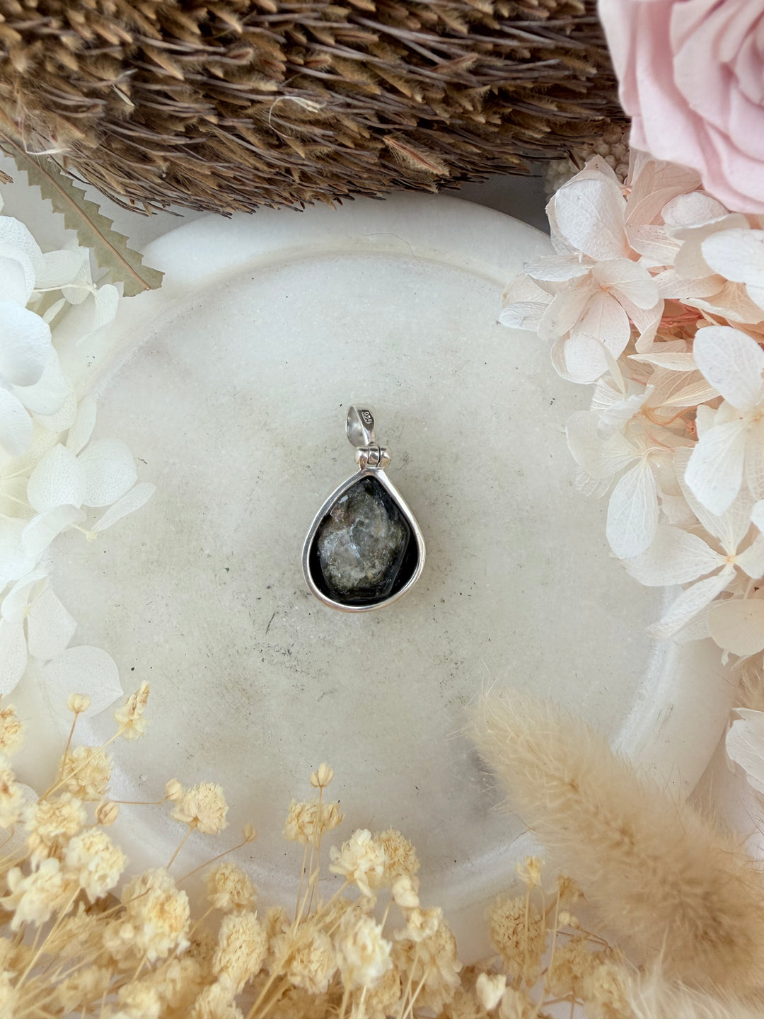 Watermelon Tourmaline Silver Pendant
