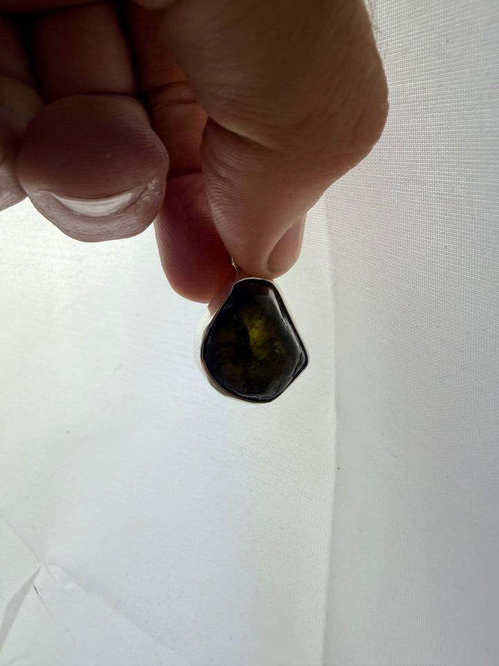 Watermelon Tourmaline Silver Pendant