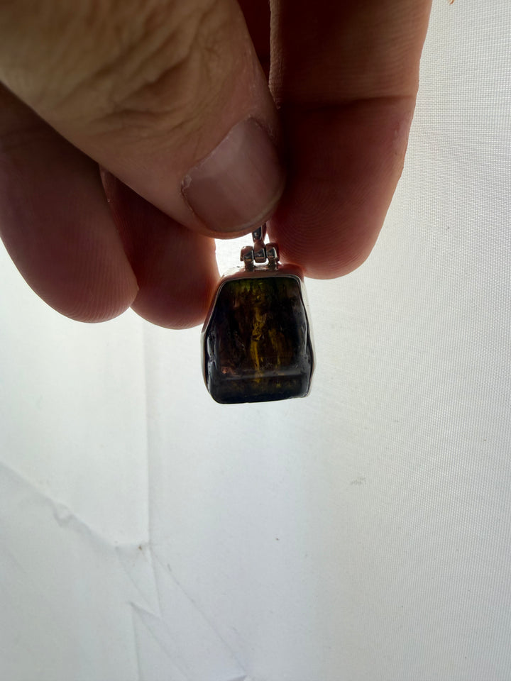 Watermelon Tourmaline Silver Pendant