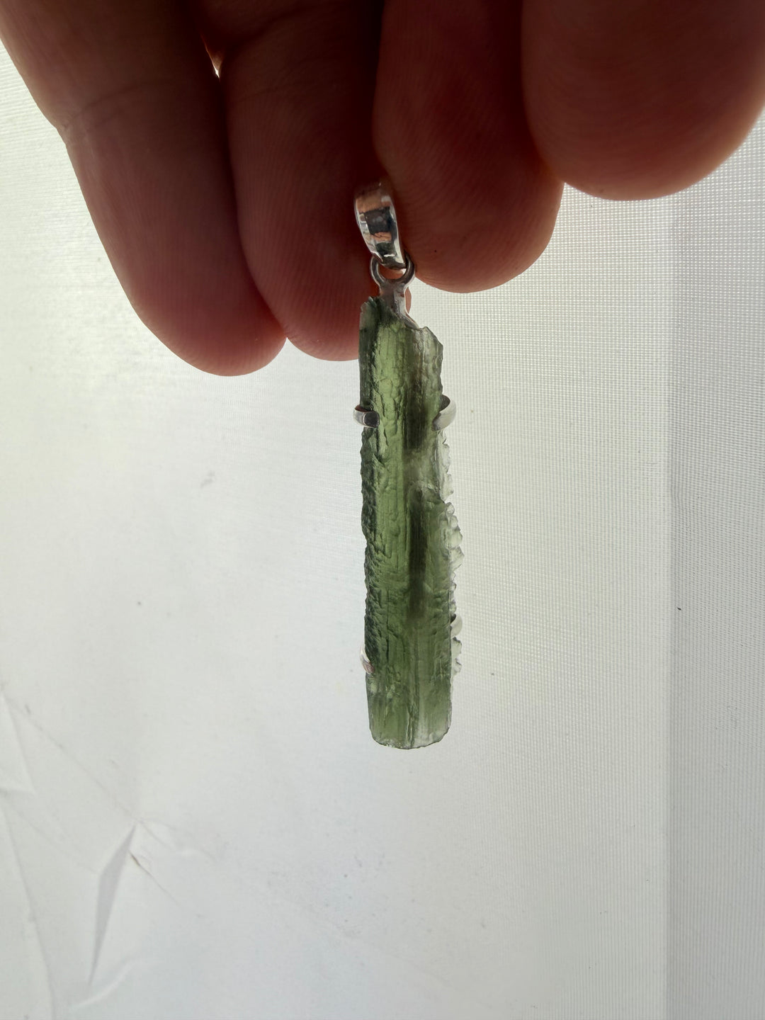 Moldavite Silver Pendant