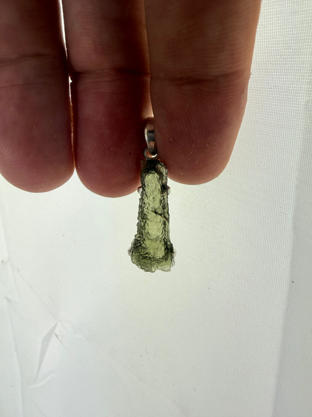 Moldavite Silver Pendant