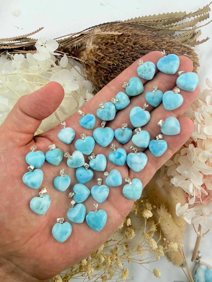Larimar Heart Silver Pendant - Intuitively Selected