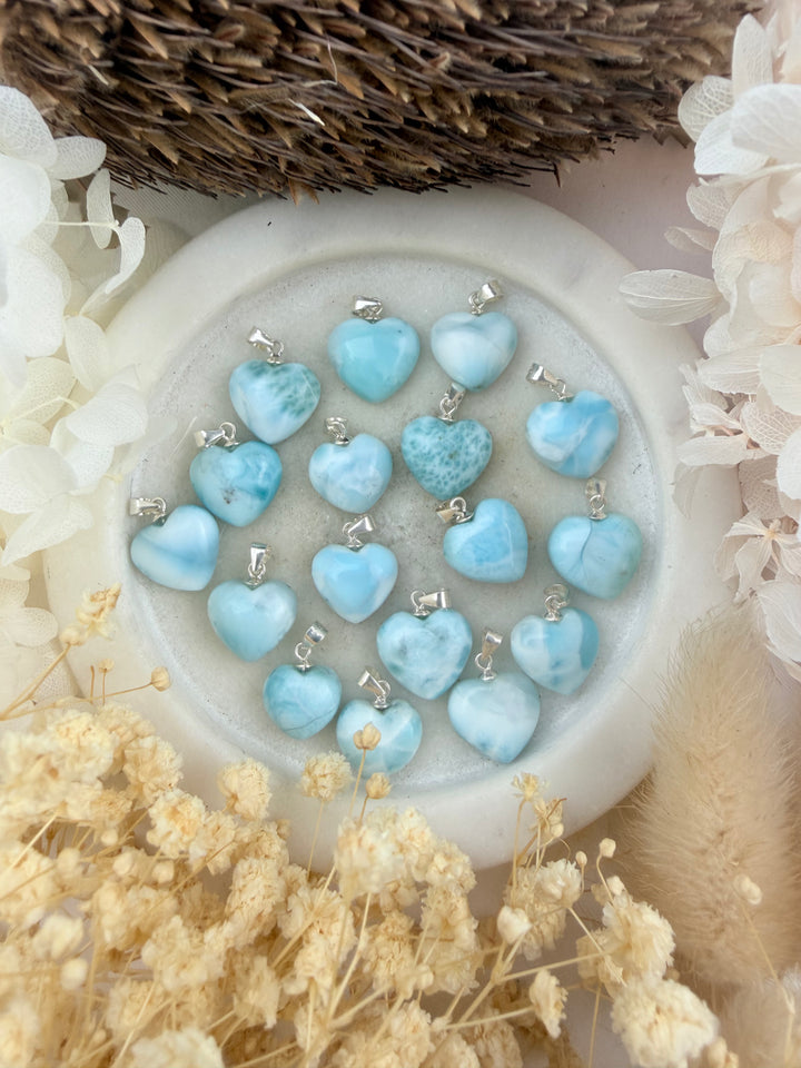 Larimar Heart Silver Pendant - Intuitively Selected