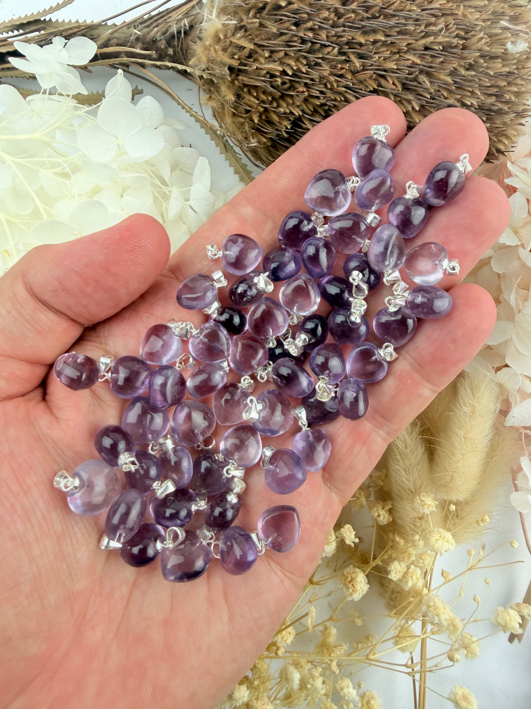 Amethyst Heart Silver Pendant - Intuitively Selected