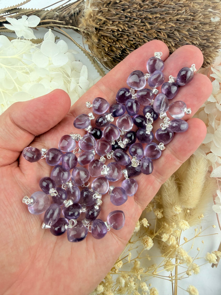 Amethyst Heart Silver Pendant - Intuitively Selected