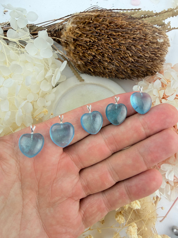 Topaz Heart Silver Pendant