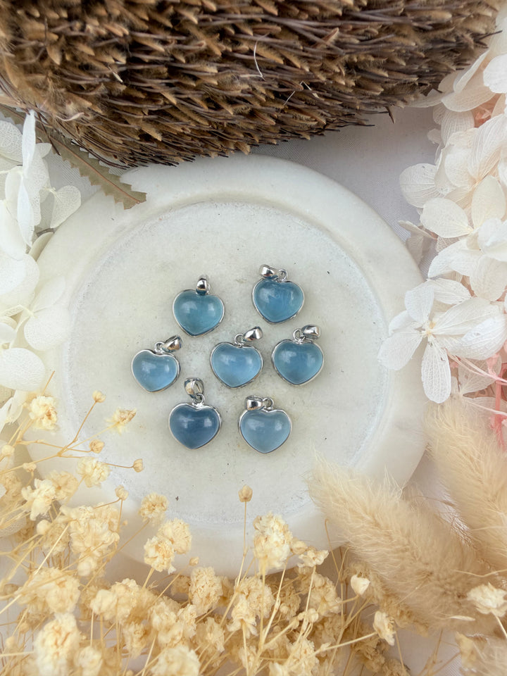 Topaz Heart Silver Pendant