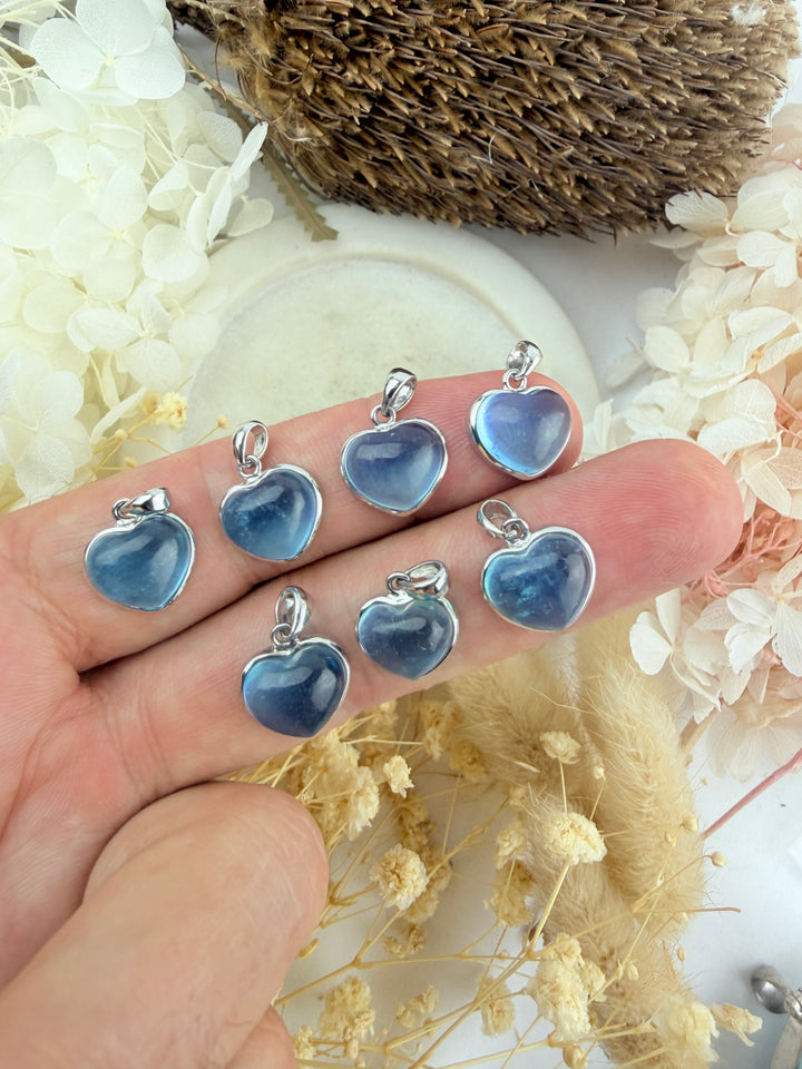 Topaz Heart Silver Pendant
