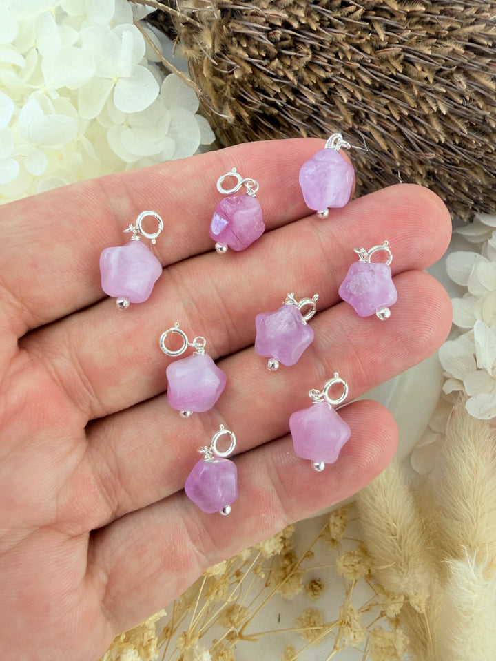Kunzite Star Silver Pendant / Charm