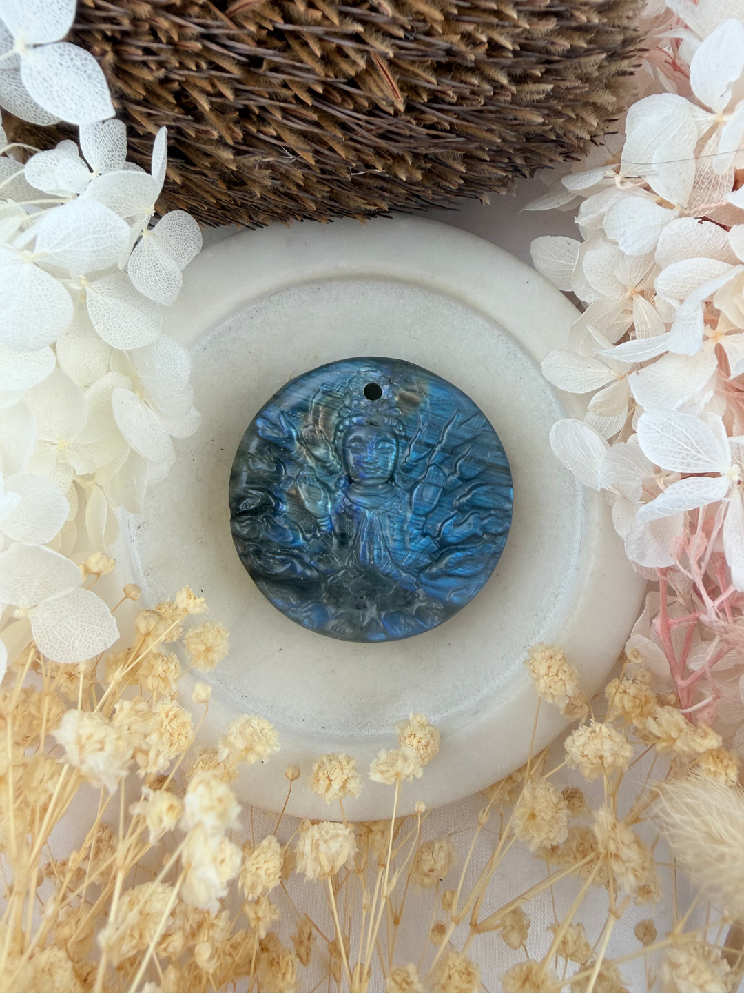 Labradorite Kwan Yin Pendant