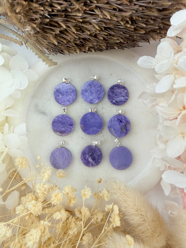 Charoite Silver Pendant