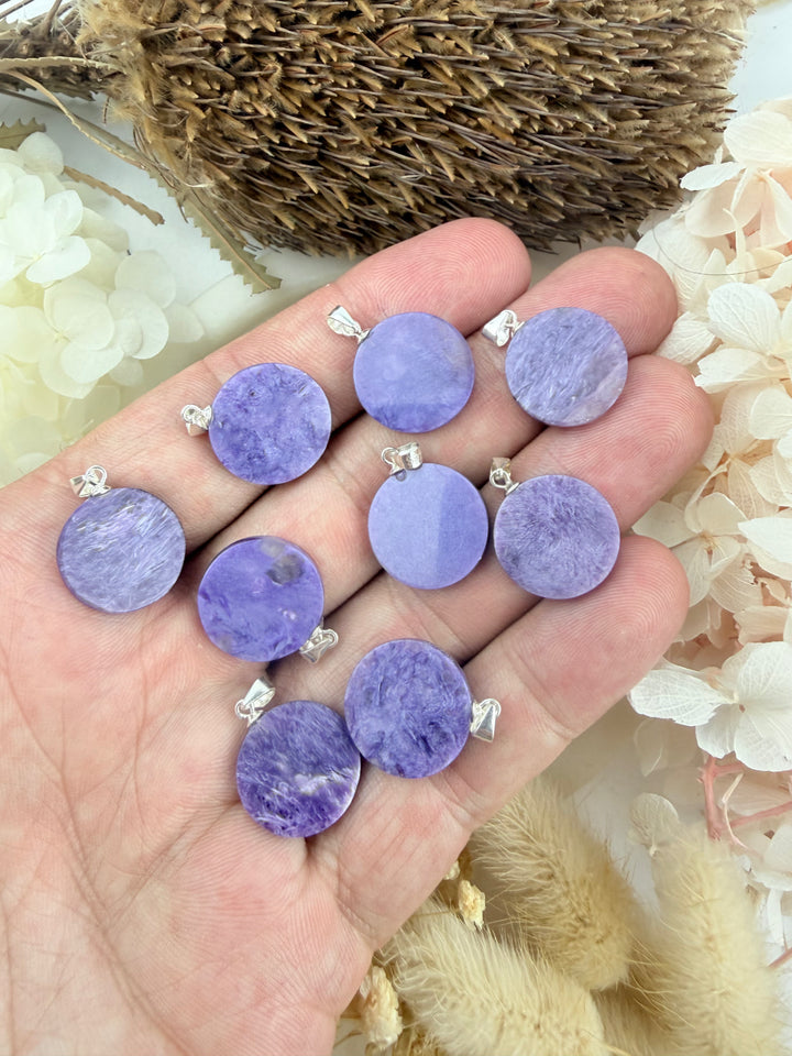 Charoite Silver Pendant