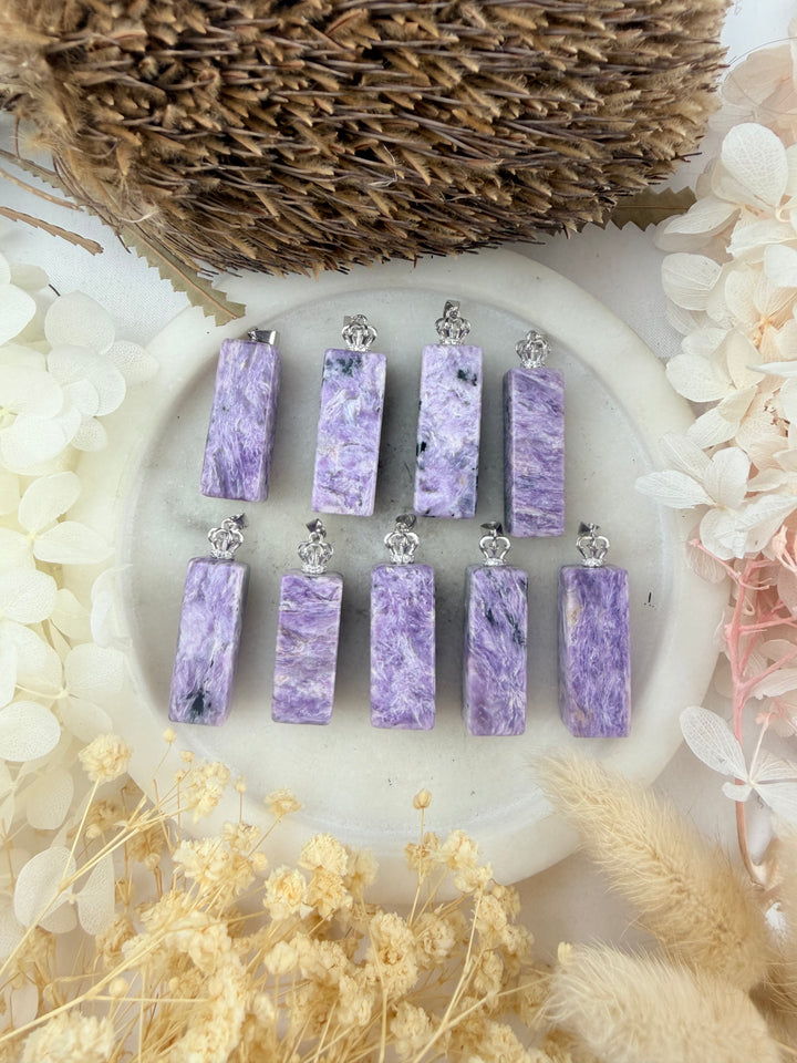 Charoite Silver Pendant