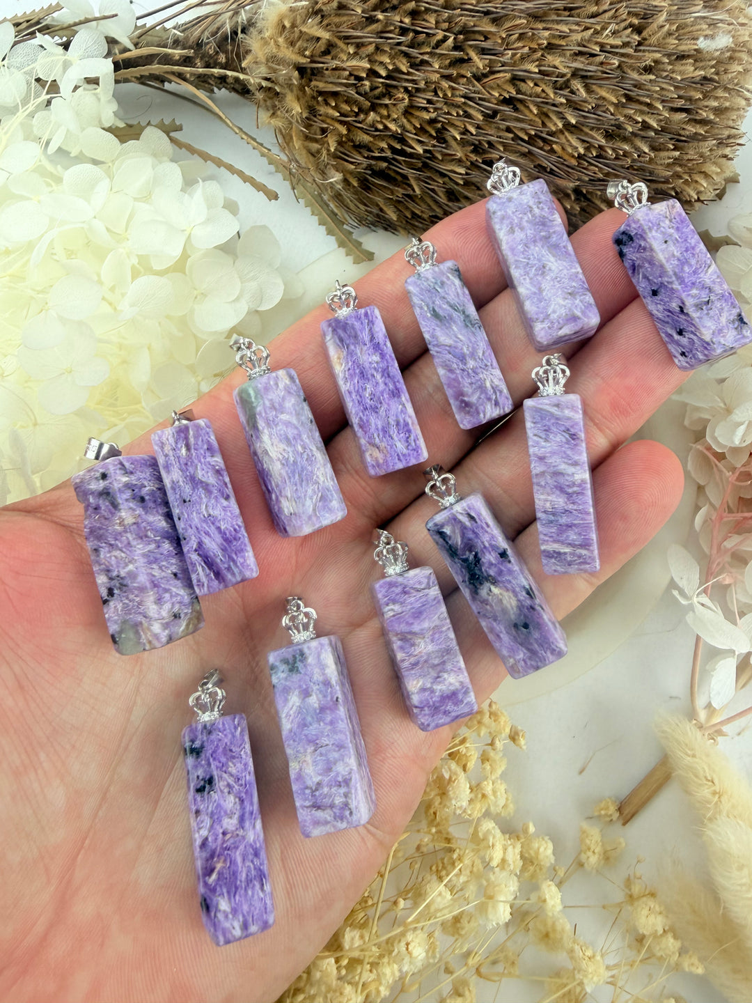 Charoite Silver Pendant