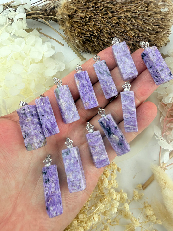 Charoite Silver Pendant