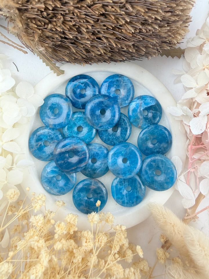 Blue Apatite Medium Donut Pendant
