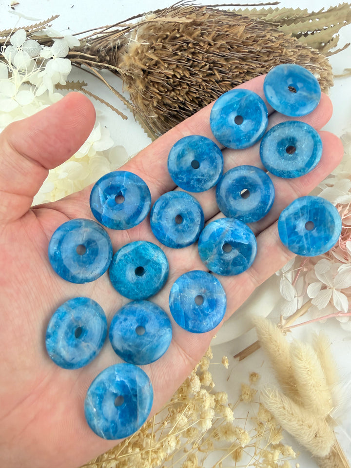 Blue Apatite Medium Donut Pendant