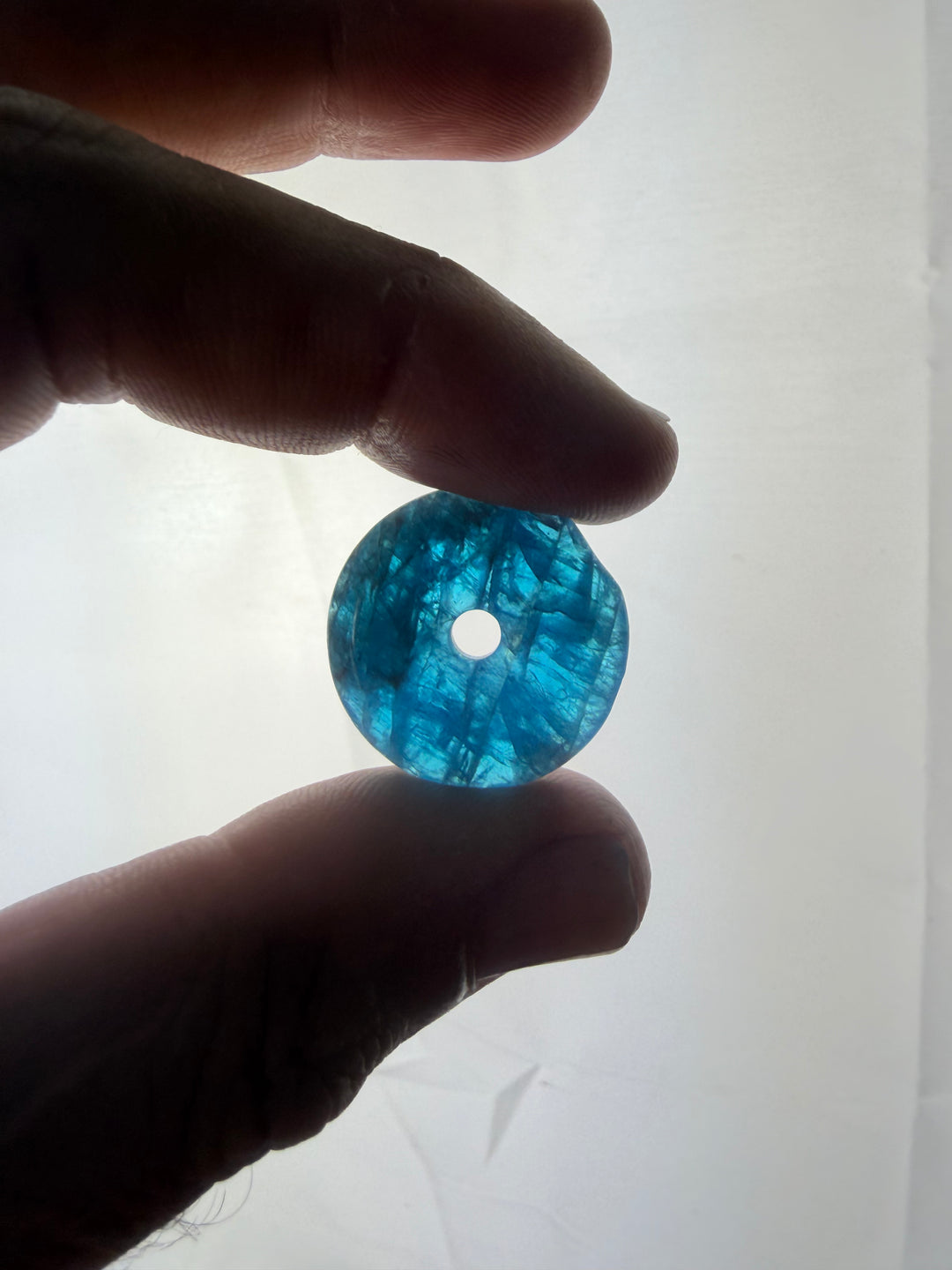 Blue Apatite Medium Donut Pendant