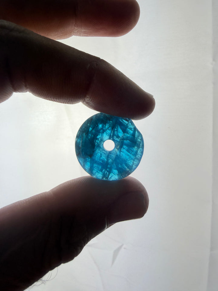 Blue Apatite Medium Donut Pendant