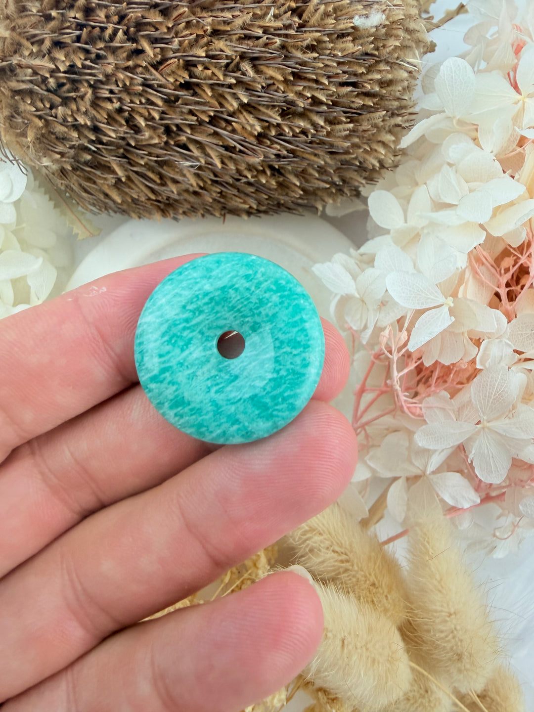 Amazonite Donut Pendant