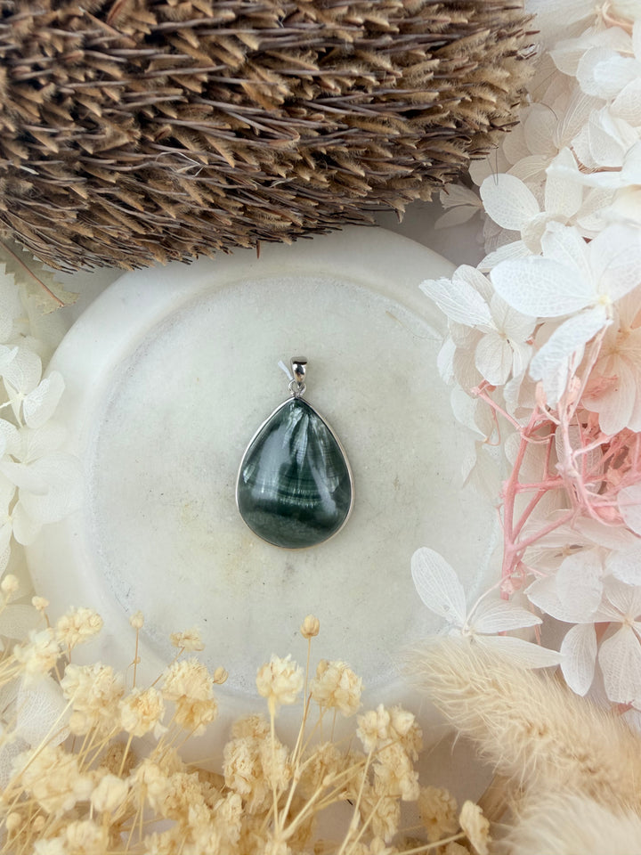 Seraphinite Silver Pendant
