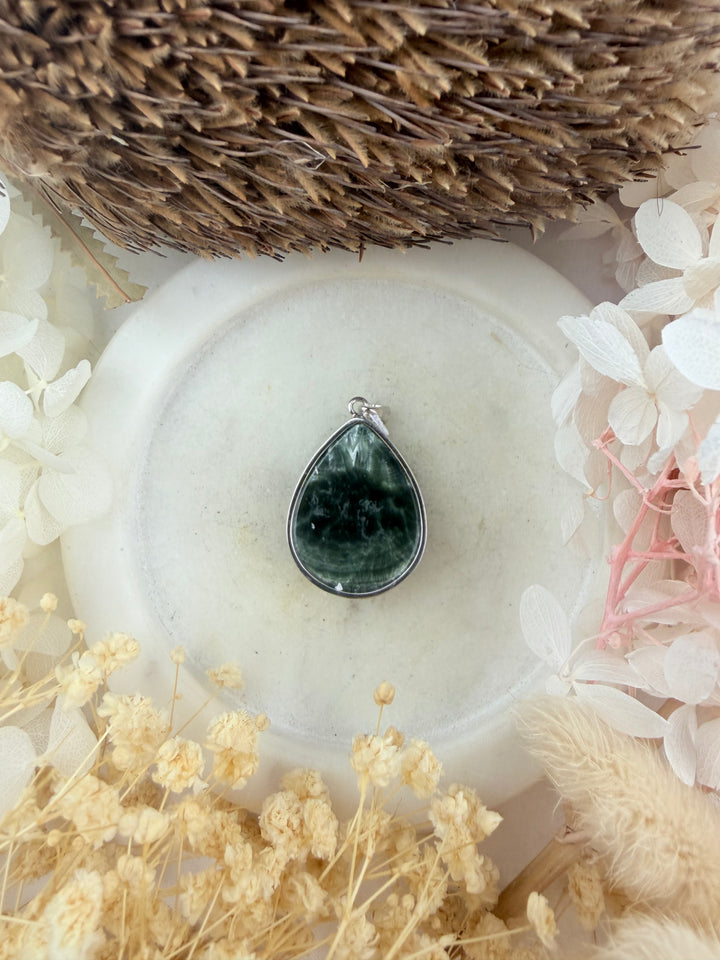 Seraphinite Silver Pendant