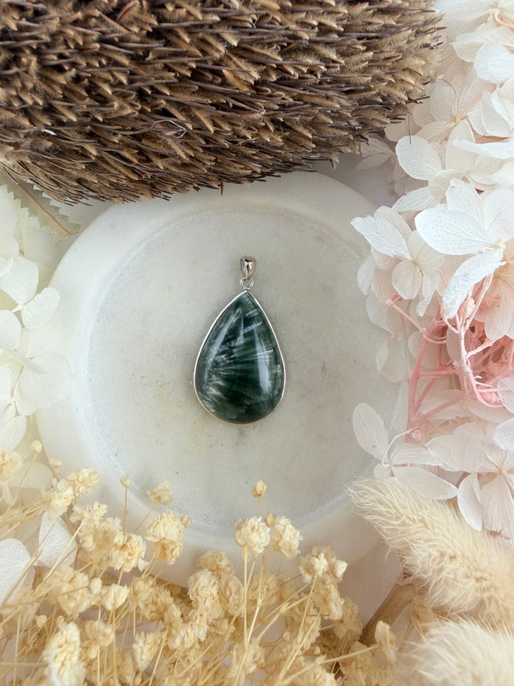 Seraphinite Silver Pendant