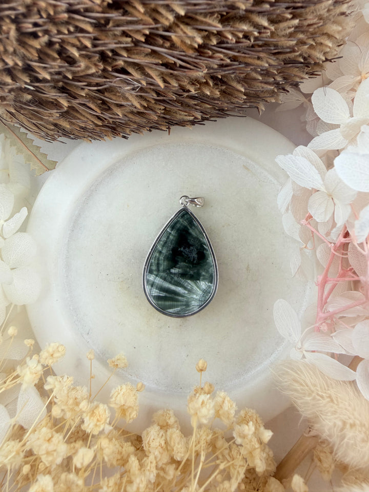 Seraphinite Silver Pendant