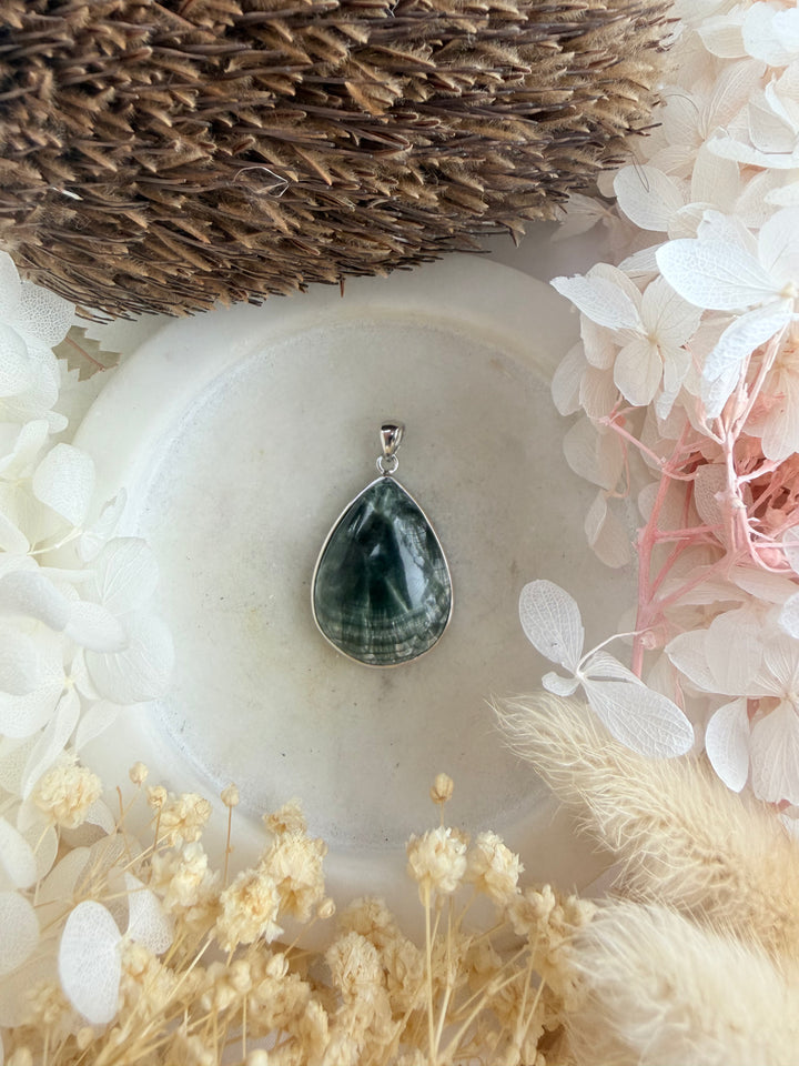 Seraphinite Silver Pendant
