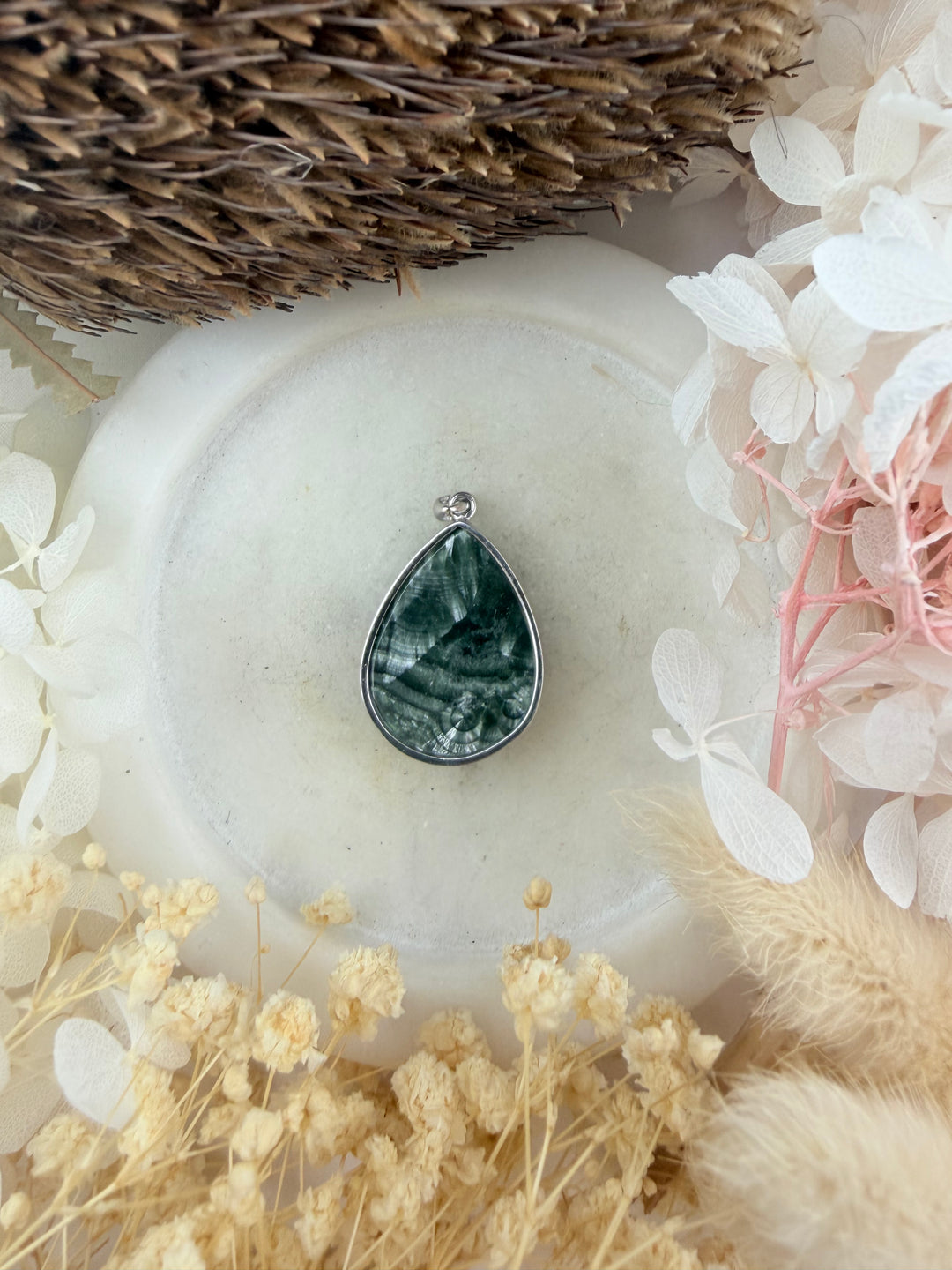 Seraphinite Silver Pendant
