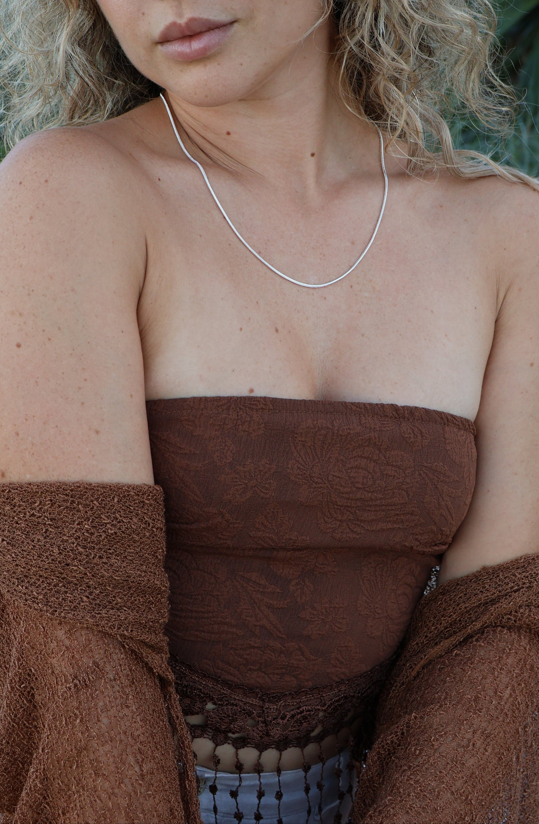 Silver snake chain included in The Ocean Heart Set