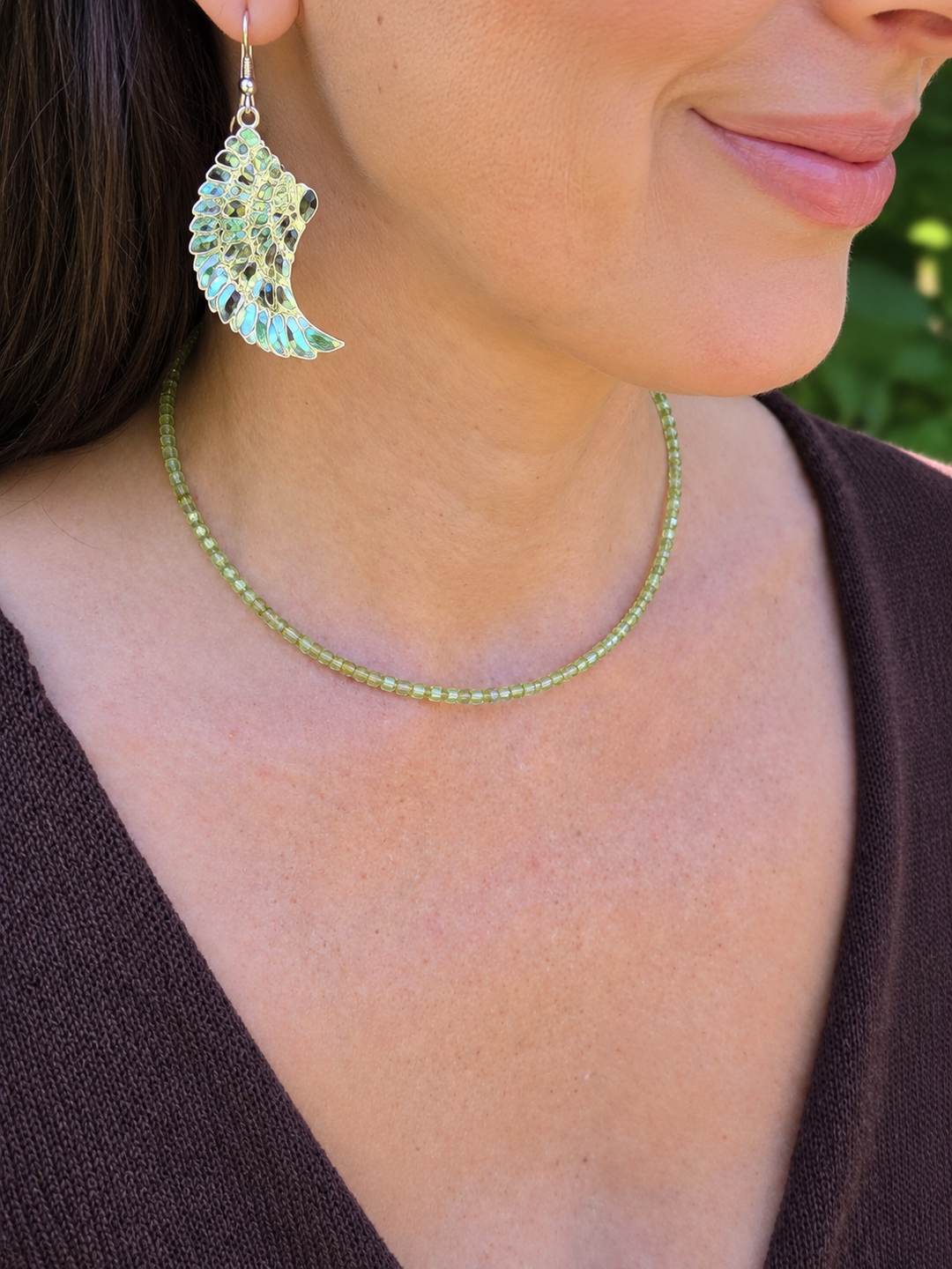 Peridot faceted necklace