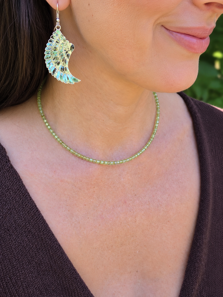 Peridot faceted necklace