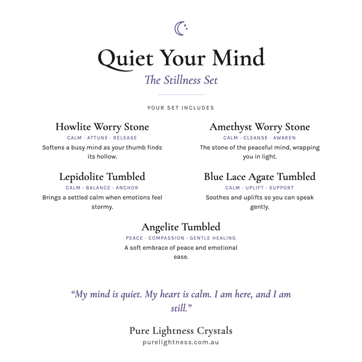 Quiet Your Mind Tumbled Stone Ritual — The Stillness Set