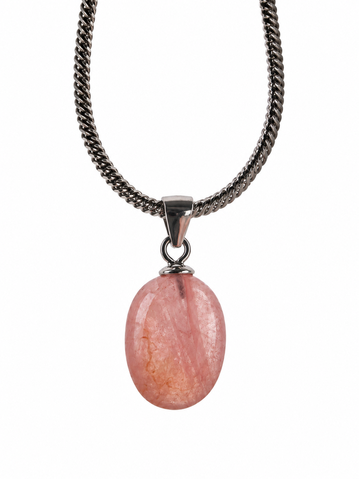 Pink & Orange Tourmaline Silver Pendant — Flow & Flourish