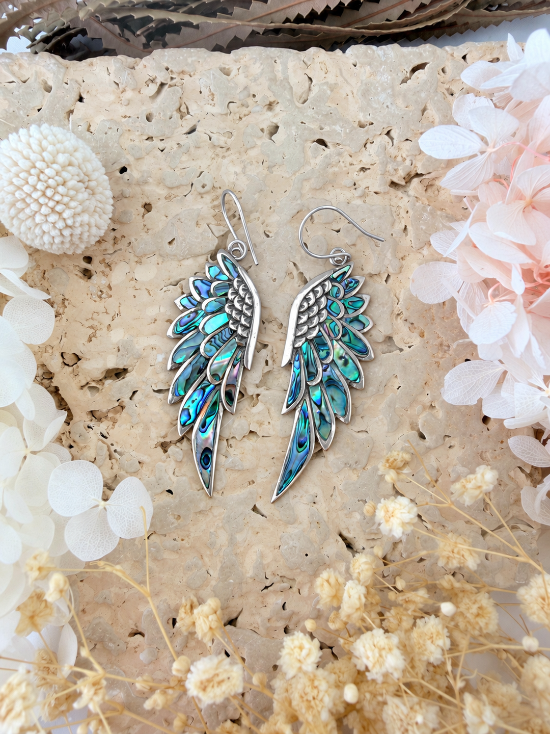 Anahata Spirit Wing Earrings — The Healing Heart Moon Edition